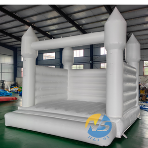 Château gonflable commercial blanc à toit pointu avec piscine à balles, pour adultes, <span class=keywords><strong>location</strong></span> pour fêtes de mariage - Product Image 5