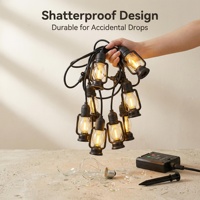 Guirlande lumineuse vintage à effet flamme vacillante, fonctionnant sur piles, pour le Ramadan, l'Aïd, les fêtes musulmanes, les fêtes de jardin, la décoration de bar