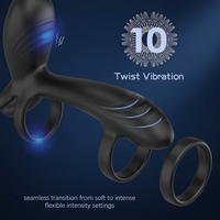 360° Drehender Vibrationsring mit 10 Modi für G-Punkt & Klitoris/Hoden-Stimulation für Männer/Frauen Paare