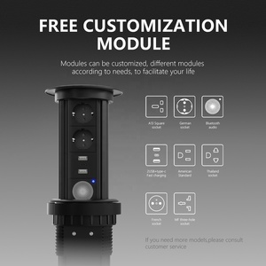 New Sided có thể thu vào văn phòng bàn Ổ cắm điện EU Đức tiêu chuẩn Hidden bảng với USB sạc nhanh Pop Up ổ cắm - Product Image 6