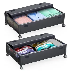Extra Large Under Bed Storage Containers With Wheels Waterproof Under Bed Rolling Storage Organizer
