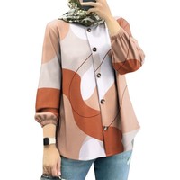 En Stock moyen-orient malais nouvelle chemise à fleurs musulmane pour femmes mode manches bouffantes lot d'usine