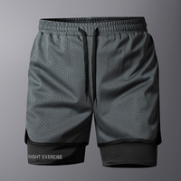Pantalones Cortos Deportivos de Secado Rápido y Transpirables para Hombre, Pantalones Cortos de Playa Casuales de Talla Grande, Pantalones Cortos Deportivos Elásticos de Cinco Capas