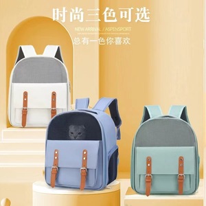 Cat Bag Backpack 7 Inch Canvas Portable Breathable For Cats And Dogs Lightweight Multi Functional <b>Pet</b> <b>Carrier</b> - Product Image 3