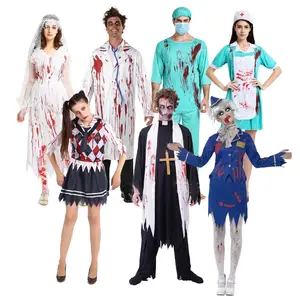 2023 Women's Halloween Scary Zombie Dreadful Horror Nun Costume HCAD-010