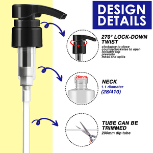 Venta al por mayor: Cabezal de bomba dosificadora 28/410 para detergente lavavajillas y champú, bomba roscada de PP blanca, bomba dosificadora de loción de 4 cc - Product Image 2