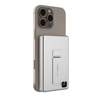 2025 Original usine haute qualité 10000Mah Powerbank mince 15W banque d'alimentation magnétique sans fil avec support de téléphone en métal pliable