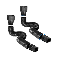 Plusgutter Lot de 2 extensions de gouttières noires 21 68 pouces tuyau de descente extensible en plastique pour l'arrosage et l'irrigation