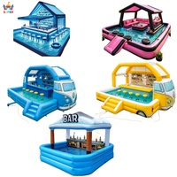 Super Castle Bar de piscine gonflable commercial en PVC de haute qualité 0,6/0,7/0,9 mm, certifié CE, taille personnalisable, installation facile, pour l'eau