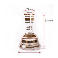 Accessoires de narguilé de couleur or de haute qualité de vente chaude-Shisha de narguilé arabe portable avec composants métalliques de bouteille en verre d'estampage à chaud