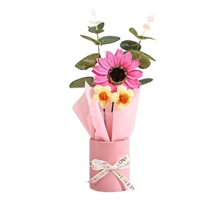 Bouquet de fleurs artificielles, en fil et mousse, avec seau décoratif, cadeau de Noël, bouquet de tournesols pour camarades de classe et professeurs - Product Image 6