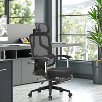 Chaise de bureau ergonomique moderne et unique, entièrement en maille, avec dossier haut, pivotante, réglable, avec support lombaire, pour dirigeant