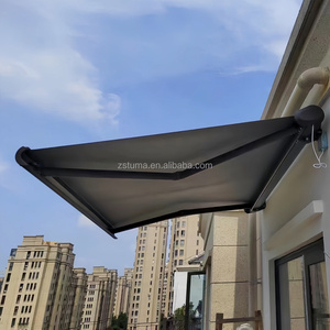 Black Awning Outdoor Waterproof Fabric Retractable Roof Awning Remote Control Folding <strong>Sun</strong> <strong>Shade</strong> for Shops - Product Image 2