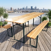 Cnlf 3 pièces Design moderne pliant en bois Table de pique-nique ensemble de bancs pour l'extérieur pour Patio et jardin meubles de jardin