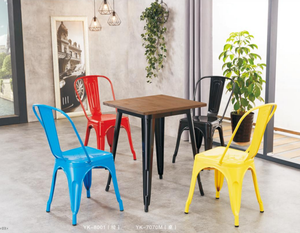 Modern Industrial-Style Metal Dining <b>Chairs</b> with <b>Stackable</b> Design Removable Armrest Water Resistant; for Cafes Lounges & Hotels - Product Image 4