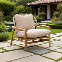 Meubles en bois de teck massif d'extérieur moderne nordique Table basse à dossier haut canapé simple pour terrasse jardin cour Villa balcon