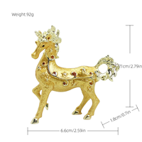 SHINNYGIFTS peint à la main Style moderne émail cheval bibelot boîte bijoux animaux métal Figurine à collectionner pour la décoration de la maison
