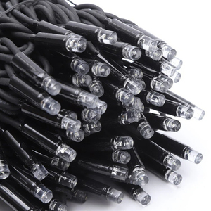 Guirnalda de Luces LED IP67 Personalizadas de 5mm, 10M, 100 LED, Cable de Goma Negro, Blanco Frío, Regulable, CA 220V, para Navidad, Comercios y Fachadas - Product Image 2