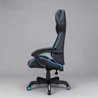 Chaise de jeu pivotante au design moderne, dossier anti-fatigue, bureau, ordinateur de direction, sieste, similicuir, base en acier, gaz à 3 niveaux