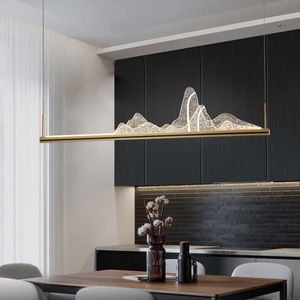 โคมไฟระย้าทรงสี่เหลี่ยมสไตล์จีนใหม่แบบเซน สำหรับร้านอาหาร ห้องทำงาน ห้องน้ำชา เคาน์เตอร์บาร์ ผลิตด้วยมือจากจีน - Product Image 4