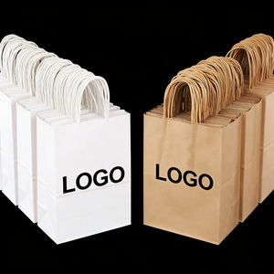 Bolsas de Papel Ecológicas para Llevar Comida, Bolsas de Papel Kraft Marrón para Panadería, para Llevar Comida de Cafetería, con Logotipo Impreso Personalizado - Product Image 1