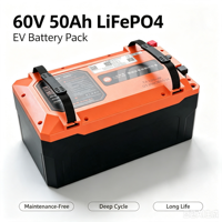 Batterie au phosphate de fer et de lithium LiFePO4 64V 50Ah/120Ah avec BMS intelligent intégré, puissante, à décharge élevée, durable pour tricycle électrique