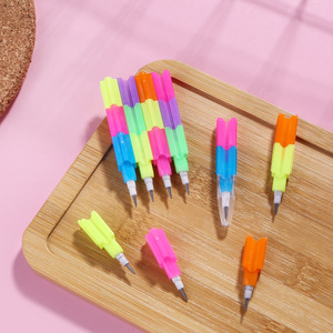 Papelería creativa Arco Iris bloques de construcción bala lápiz estudiante jardín de infantes pequeños regalos transformables coloridos 8 secciones - Product Image 3