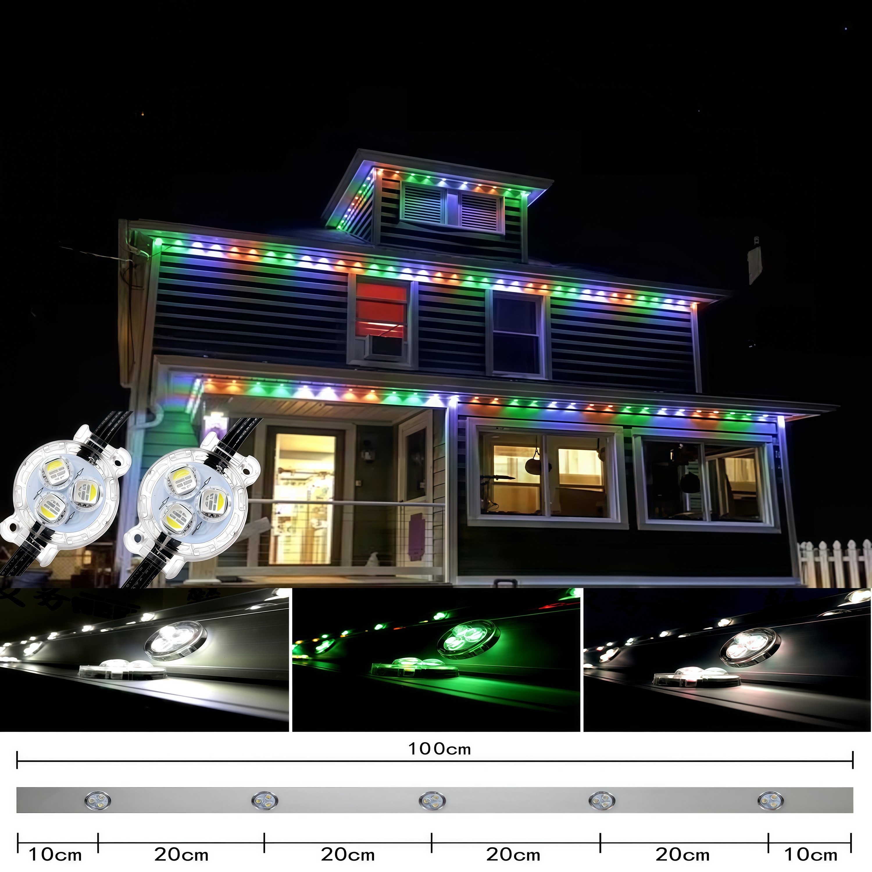 KCX DC12V/24V Outdoor Decoration Jellyfish Lighting Permanent Aluminum Track Christmas Holiday Lights Pixel Gemstone LED
