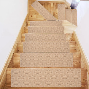 Tapis d'<span class=keywords><strong>escalier</strong></span> antidérapants doux au toucher, fabriqués à la machine, auto-adhésifs, lavables, écologiques, en polyester, modernes, sécuritaires <span class=keywords><strong>pour</strong></span> les enfants et les animaux domestiques - Product Image 4