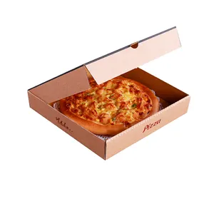 Boîte à pizza paquet Carton fournisseur personnalisé imprimé emballage en vrac pas cher boîtes à pizza alimentaire papier carton pain sac gris conseil