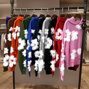 Sudadera con Capucha de Punto Largo y Grueso de Alta Calidad, 450g, 100% Algodón, Diseño Gráfico 3D de Corona, Transpirable - Product Image 3