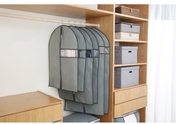 Housse de costume portable pliable en non-tissé transparent, écologique, avec poignée et fermeture éclair, personnalisable avec logo et nom de marque