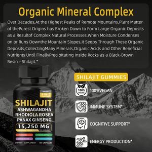 Cápsulas de Shilajit Puro del Himalaya, Nuevo Suplemento Energético con Ashwagandha y Ginseng, Extracto <span class=keywords><strong>Herbal</strong></span> en Polvo para el Cuidado de la Salud, a Granel - Product Image 4