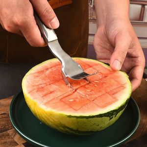 Stainless Steel Watermelon Slicer Dual Purpose <b>Fruit</b> <b>Cutter</b> Household Tool For Easy Serving - Product Image 2