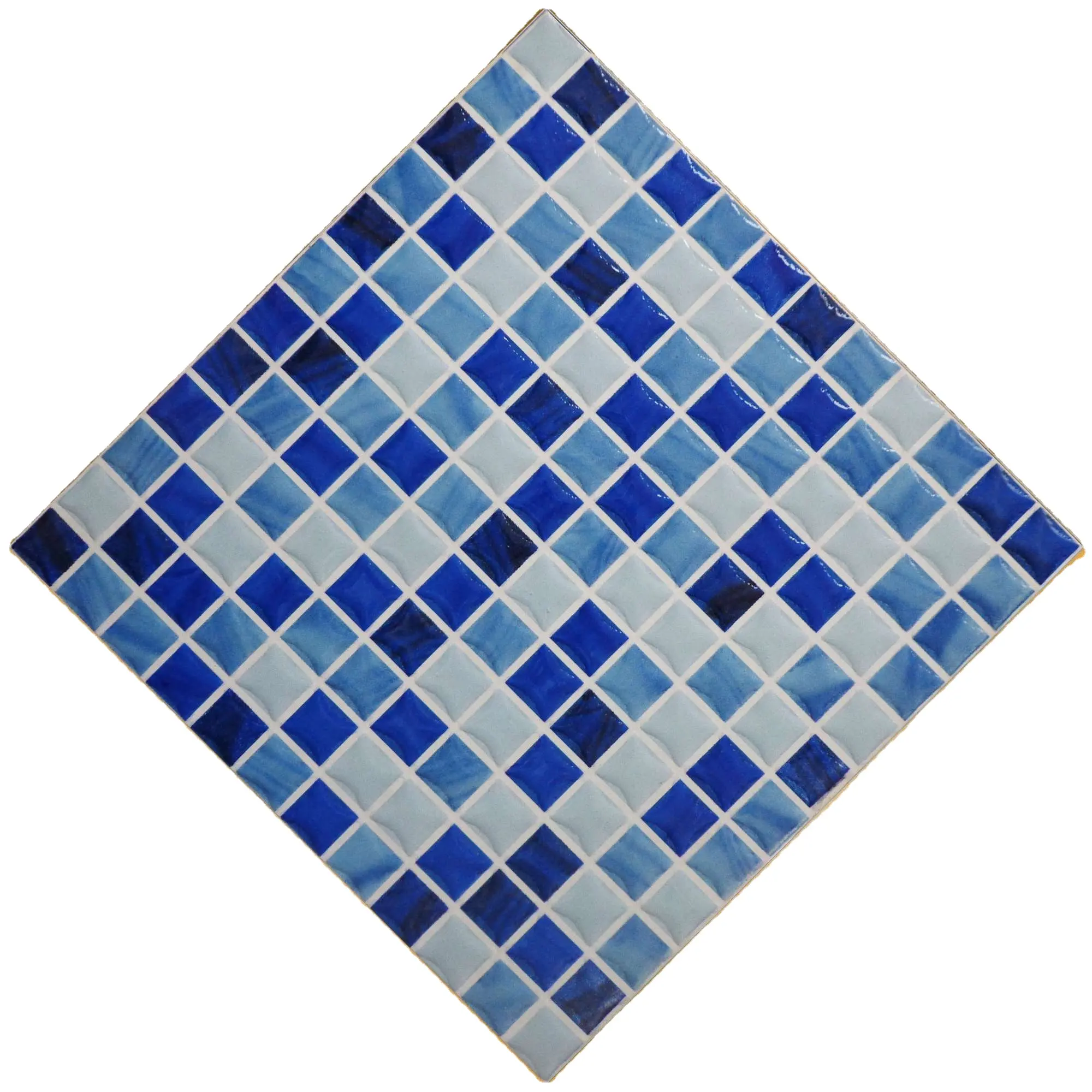 Kolam Renang Biru Ubin Persegi Warna 12 "X 12" Kolam Renang Ubin Mosaik Kaca Meleleh Panas