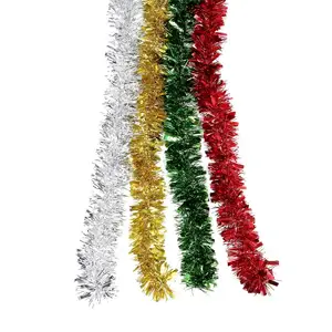 Classic Tinsel Garland tinta unita Metallic Tinsel Chunky scintillante Tinsel per la decorazione dell'albero di natale