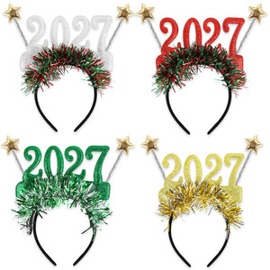 Nouveau serre-tête de Noël en plastique avec étoiles et guirlandes, accessoires photo 2027, lunettes, décoration de fête du Nouvel An - Product Image 5