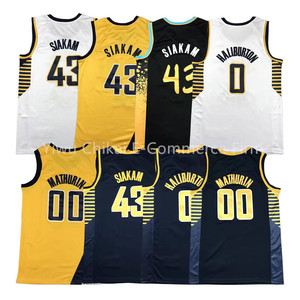 Alta calidad 2425 Indiana Team 43 0 <span class=keywords><strong>Pascal</strong></span> Siakam Tyrese Haliburton uniformes de baloncesto cosido camiseta de baloncesto con logotipo - Product Image 1