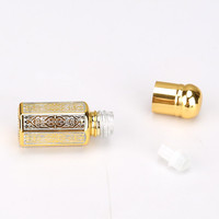 Flacon roll-on octogonal de luxe en verre 3ml 6ml 12ml – Bouteilles vides pour huiles essentielles, contenants dorés et argentés pour parfums Oud Attar