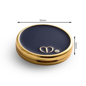 Brand Name Dual Side Gold Plating Soft Enamel Giveaways Gift Cosmetic <b>Compact</b> Pocket Round <b>Mirror</b> - Product Image 2