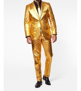 2026 nouveau <span class=keywords><strong>Costume</strong></span> de fête brillant hommes <span class=keywords><strong>costume</strong></span> mince Blazer 2 pièces ensembles <span class=keywords><strong>Chic</strong></span> chanteur scène vêtements Design Unique Vintage Disco tenue - Product Image 3