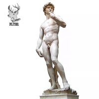 Statue de David classique en marbre, grande taille, sculpture de pierre, homme nu, décoration extérieure, statues de jardin célèbres
