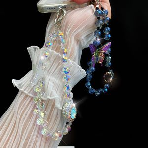 Correas de Muñeca con Cristales de Imitación Estilo Y2K para Teléfonos Móviles, Correas con Llavero, Correa de Teléfono Celular con Cuentas de Mariposa - Product Image 3