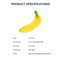 Realistiche bananen squishy toy 18cm plastic gepersonaliseerde kleur langzaam rijzende knijpfruit stressverlichting decompressie