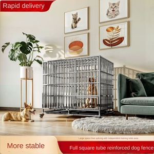 UniLink <span class=keywords><strong>2026</strong></span> Ekstra Kalın Çevre Dostu Köpek Kafesi Düğmeli Kapatma Lüks İç Mekan Büyük Çelik Toz Boyalı Düz Desenli Dahil - Product Image 5
