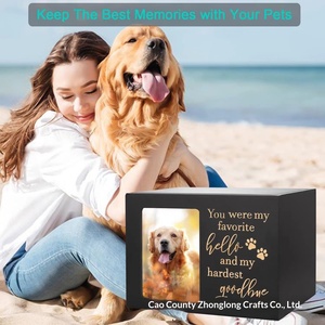 El Yapımı Modern Çevre Dostu Ahşap Evcil Hayvan Anıt Urn'ı Köpekler İçin Cenaze Kremasyon Hatıra Kutusu Fotoğraf Çerçeveli Külleri Saklama Kutusu - Product Image 2