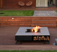 Table de feu personnalisée en acier Corten, foyer extérieur à bois pour terrasse et divertissements