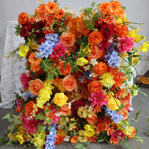 Venta caliente colorido Rosse Floral fila boda telón De Fondo decoraciones De MESA CENTRO De Mesa Mariage boda eventos escenario flor - Product Image 3