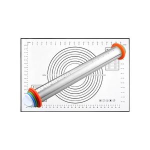 Stainless Steel French <strong>Rolling</strong> <strong>Pin</strong> with Adjustable Thickness Ring for Baking and Pastry Board Metal Dough <strong>Rolling</strong> <strong>Pin</strong> - Product Image 3