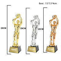 Venta Directa de Fábrica, Trofeo de Resina de 29 cm, Estilo Popular, Oro, Plata y Bronce, Trofeo de Baloncesto, Trofeo Personalizable